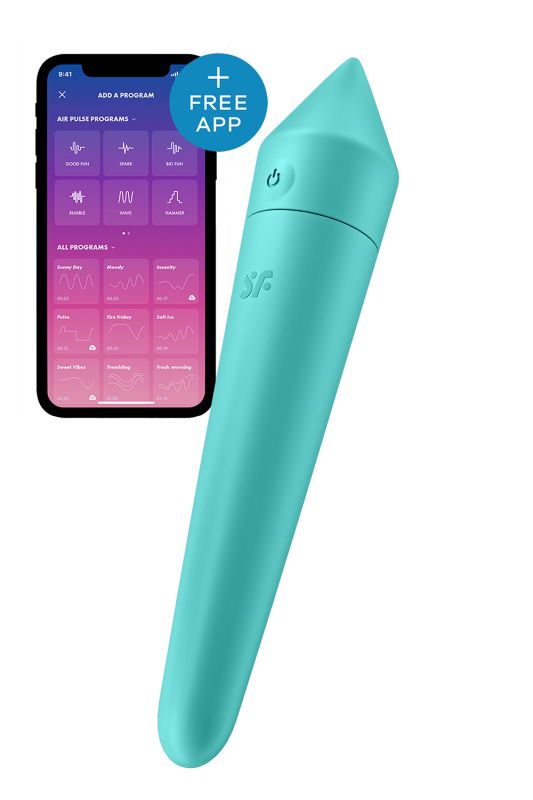 Потужна віброкуля з функцією керування зі смартфона Satisfyer Ultra Power Bullet 8, бірюзовий вид 2