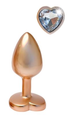 Алюминиевая анальная пробка Dream Toys GLEAMING LOVE с декоративным камнем, М