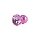 Анальна пробка рожева поталь CHISA MATRIX MONT з рожевим каменем, розмір S вид 6