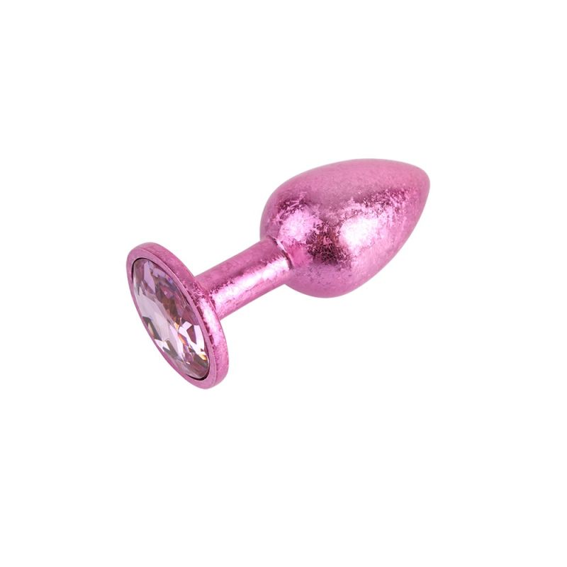 Анальна пробка рожева поталь CHISA MATRIX MONT з рожевим каменем, розмір S вид 3