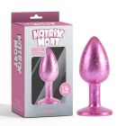 Анальная пробка розовая поталь CHISA MATRIX MONT с розовым камнем, размер S вид 2