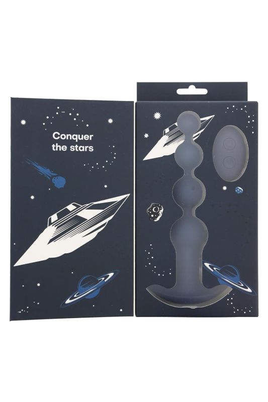 Анальная елка с вибрацией Dream Тoys Startroopers Apollo на пульте управления, черная вид 12