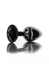 Анальная металлическая пробка M с черным камнем Butt Plug With Diamond Jewel Taboom вид 3