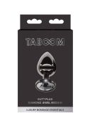 Анальная металлическая пробка M с черным камнем Butt Plug With Diamond Jewel Taboom