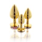Анальная металлическая пробка M (Medium) с камнем красного цвета Butt Plug With Diamond Jewel Taboom вид 6