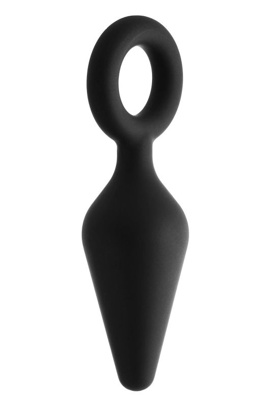 Анальна пробка чорна Dreamtoys FANTASSTIC з кільцем, Medium вид 3