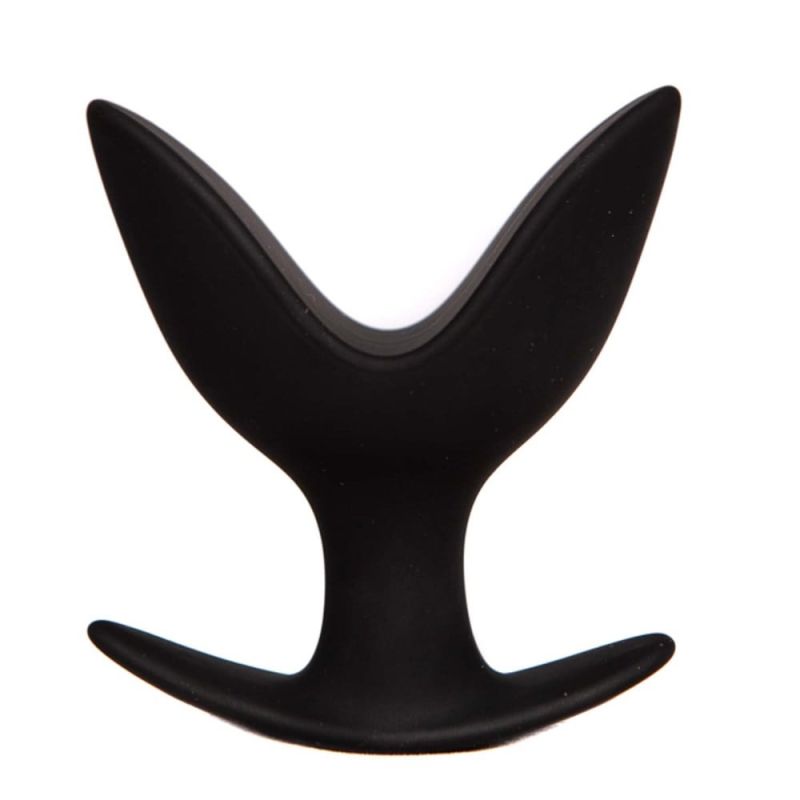 Анальная пробка Chisa Black Mont с лепестками, ЛОТОС, черный, L вид 2