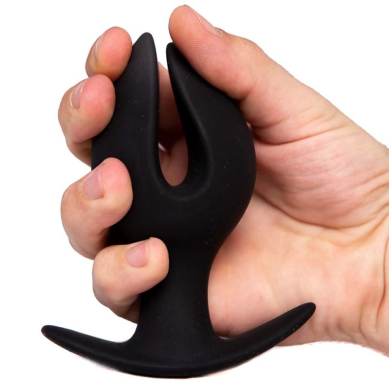 Анальная пробка Chisa Black Mont с лепестками, ЛОТОС, черный, L вид 5