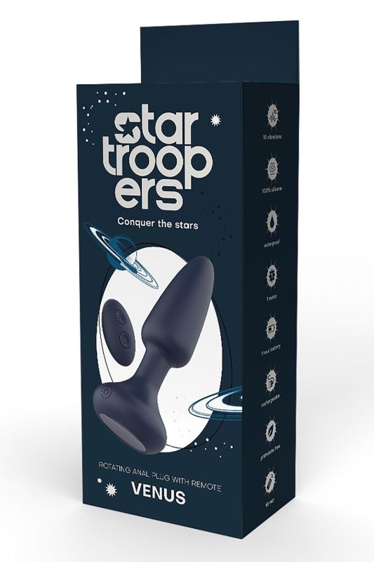 Анальная пробка DreamToys Startroopers Venus с дистанционным пультом управления, черная вид 14