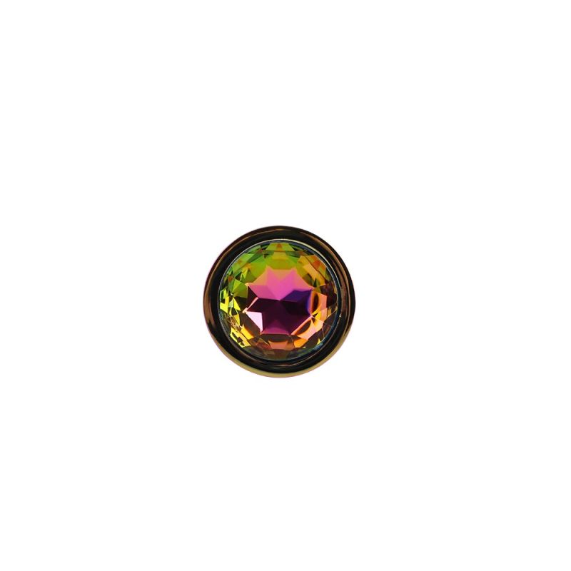 Анальная пробка классическая разноцветная CHISA MATRIX MONT с разноцветным камнем, 11.2 см, 3.5 см вид 7