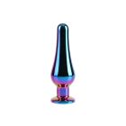 Анальна пробка класична різнокольорова CHISA MATRIX MONT з різнокольоровим каменем, 11.2 см, 3.5 см вид 3