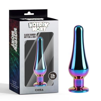 Анальная пробка классическая разноцветная CHISA MATRIX MONT с разноцветным камнем, 11.2 см, 3.5 см