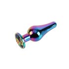 Анальная пробка классическая разноцветная CHISA MATRIX MONT с разноцветным камнем, 9.5 см, 3.2 см вид 5