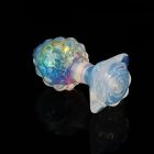 Анальна пробка ребриста UNIVIBE з каменем, силіконова, райдужна, 9 х 4.2 см вид 5