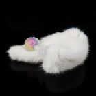 Анальна пробка ребриста UNIVIBE з каменем, силіконова, райдужна, 9 х 4.2 см вид 10