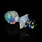 Анальная пробка ребристая UNIVIBE с камнем, силиконовая, радужная, 9 х 4.2 см вид 8