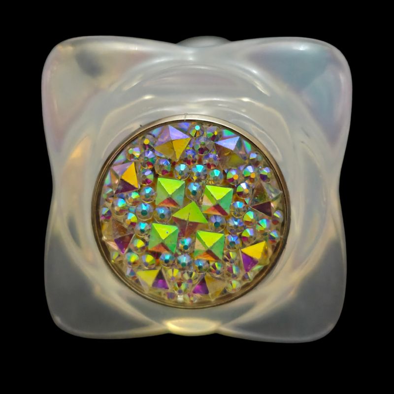 Анальная пробка ребристая UNIVIBE с камнем, силиконовая, радужная, 9 х 4.2 см вид 16