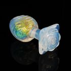 Анальна пробка ребриста UNIVIBE з каменем, силіконова, різнокольорова, 9.3 х 4 см вид 6