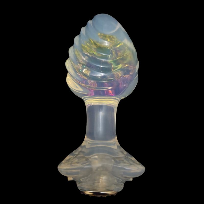 Анальна пробка ребриста UNIVIBE з каменем, силіконова, різнокольорова, 9.3 х 4 см вид 14