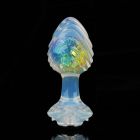 Анальна пробка ребриста UNIVIBE з каменем, силіконова, різнокольорова, 9.3 х 4 см вид 3