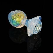 Анальна пробка ребриста UNIVIBE з каменем, силіконова, різнокольорова, 9.3 х 4 см