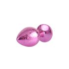 Анальная пробка розовая поталь CHISA MATRIX MONT с розовым камнем, размер M вид 4