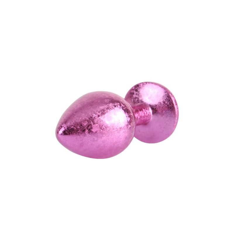 Анальная пробка розовая поталь CHISA MATRIX MONT с розовым камнем, размер M вид 4