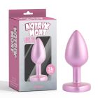 Анальна пробка рожева з перламутром CHISA MATRIX MONT та рожевим каменем у формі серця, розмір S вид 2