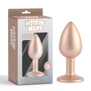 Анальна пробка золото рожеве CHISA MATRIX MONT з перламутром і білим каменем, розмір M