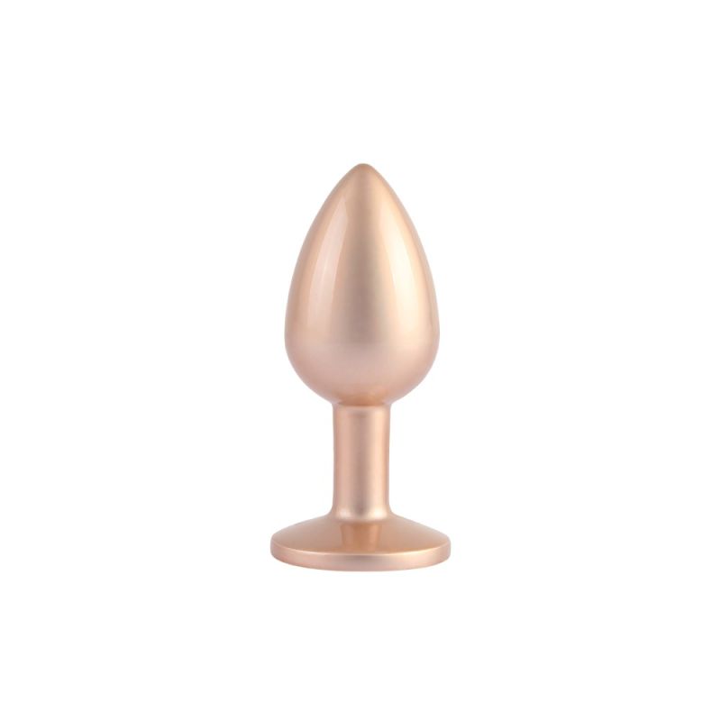 Анальна пробка рожеве золото CHISA MATRIX MONT з перламутром та білим каменем, розмір S вид 3