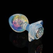 Анальная пробка с боковым рельефом UNIVIBE, силиконовая с камнем, 9.3 х 4 см