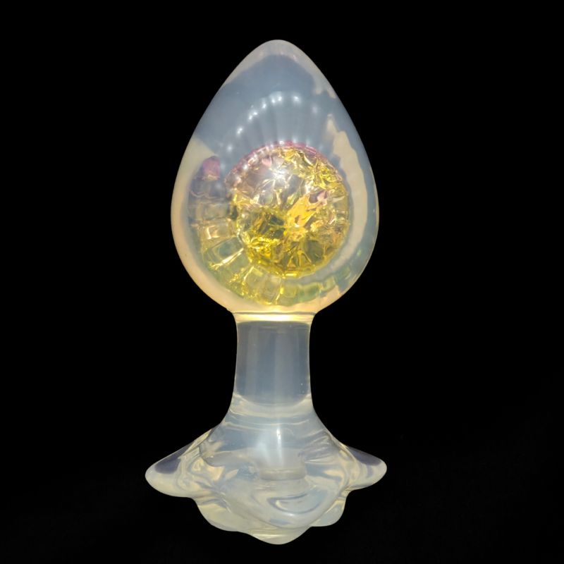 Анальна пробка з бічним рельєфом UNIVIBE, силіконова з каменем, 9.3 х 4 см вид 12