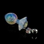 Анальная пробка с боковым рельефом UNIVIBE, силиконовая с камнем, 9.3 х 4 см вид 10