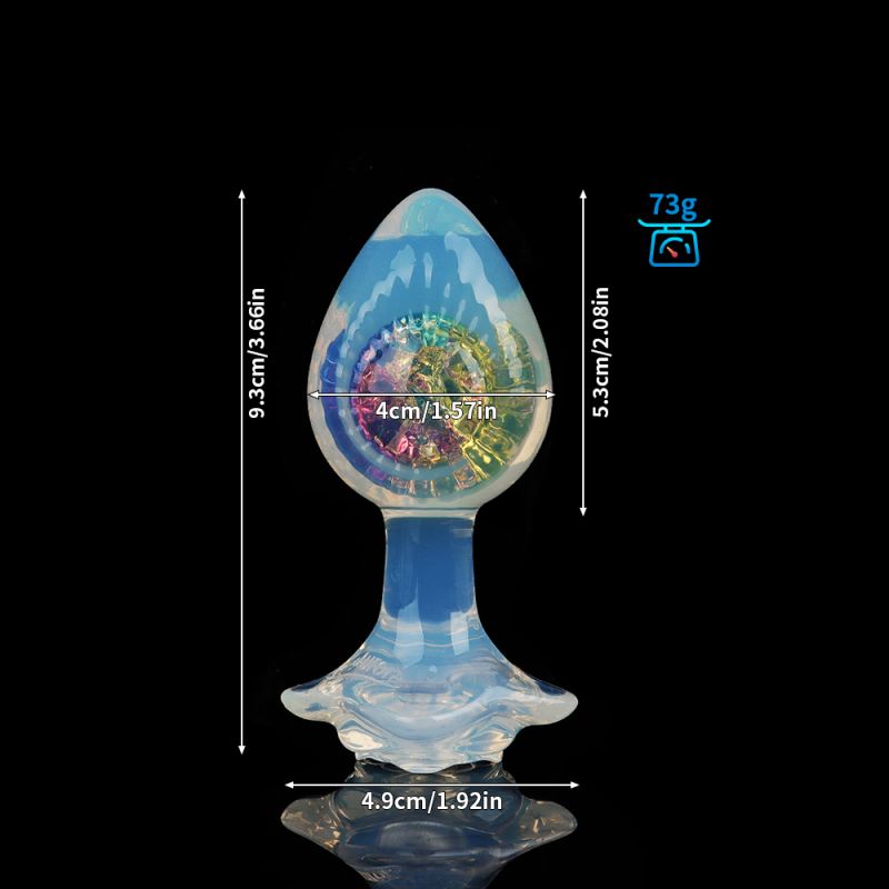 Анальная пробка с боковым рельефом UNIVIBE, силиконовая с камнем, 9.3 х 4 см вид 17