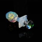 Анальна пробка з бічним рельєфом UNIVIBE, силіконова з каменем, 9.3 х 4 см вид 9