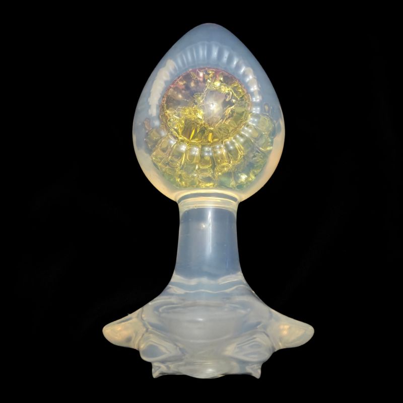 Анальная пробка с боковым рельефом UNIVIBE, силиконовая с камнем, 9.3 х 4 см вид 14