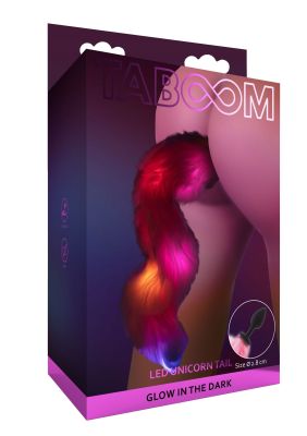 Анальная пробка с хвостом и подсветкой Taboom Unicorn Tail & Buttplug LED