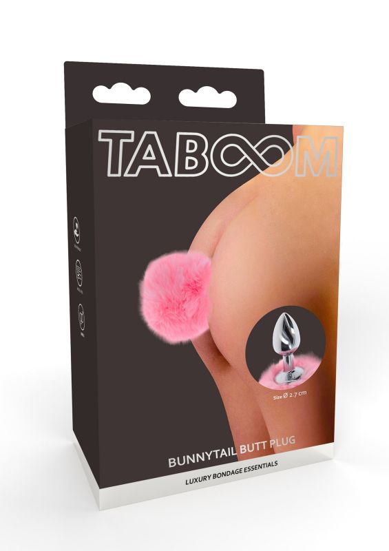 Анальна пробка з кролячим хвостиком Taboom Bunnytail Buttplug, рожевий вид 2