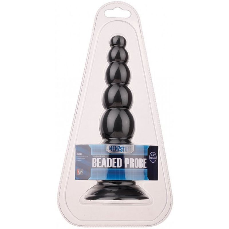 Анальная пробка с шариками MENZSTUFF BEADED PROBE BLACK вид 2