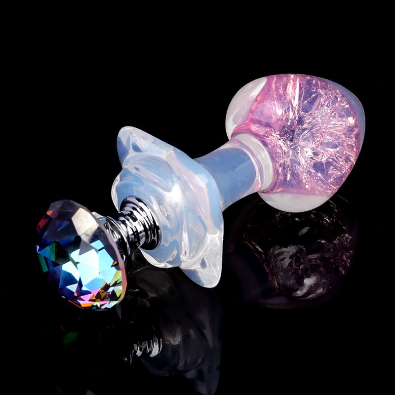 Анальная пробка сердце UNIVIBE, силиконовая с камнем, розовая, 7.8 х 2.8 см вид 8