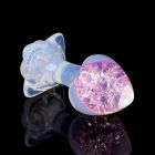 Анальная пробка сердце UNIVIBE, силиконовая с камнем, розовая, 7.8 х 2.8 см вид 7