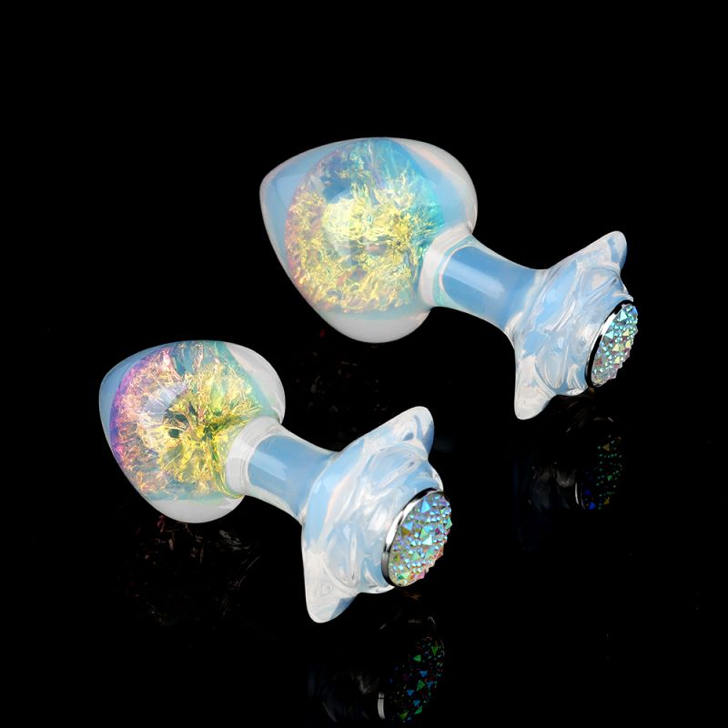 Анальна пробка серця UNIVIBE, силіконова з каменем, зелена, 7.8 х 2.8 см вид 14