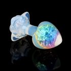 Анальная пробка сердце UNIVIBE, силиконовая с камнем, зелёная вид 8