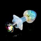 Анальна пробка серця UNIVIBE, силіконова з каменем, зелена, 7.8 х 2.8 см вид 10