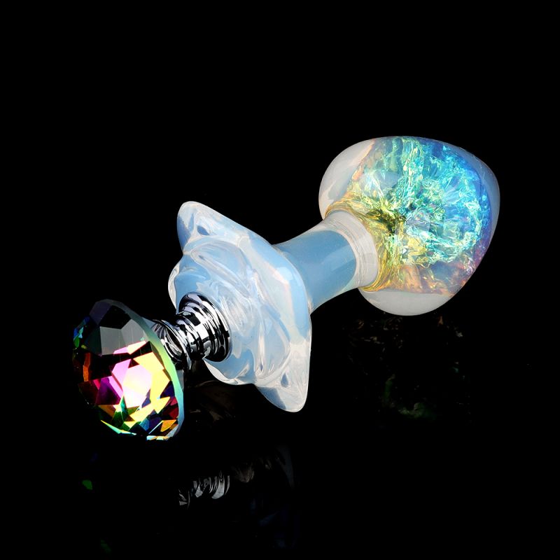 Анальная пробка сердце UNIVIBE, силиконовая с камнем, зелёная вид 10