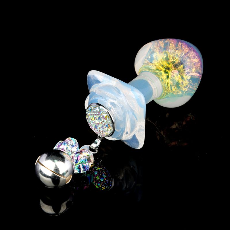 Анальна пробка серця UNIVIBE, силіконова з каменем, зелена, 7.8 х 2.8 см вид 11