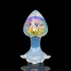 Анальная пробка сердце UNIVIBE, силиконовая с камнем, зелёная вид 3