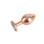 Анальная пробка золотая поталь CHISA MATRIX MONT с белым камнем, размер M вид 4