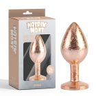 Анальная пробка золотая поталь CHISA MATRIX MONT с белым камнем, размер M вид 2