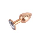 Анальна пробка золота поталь CHISA MATRIX MONT з білим каменем, розмір S вид 3